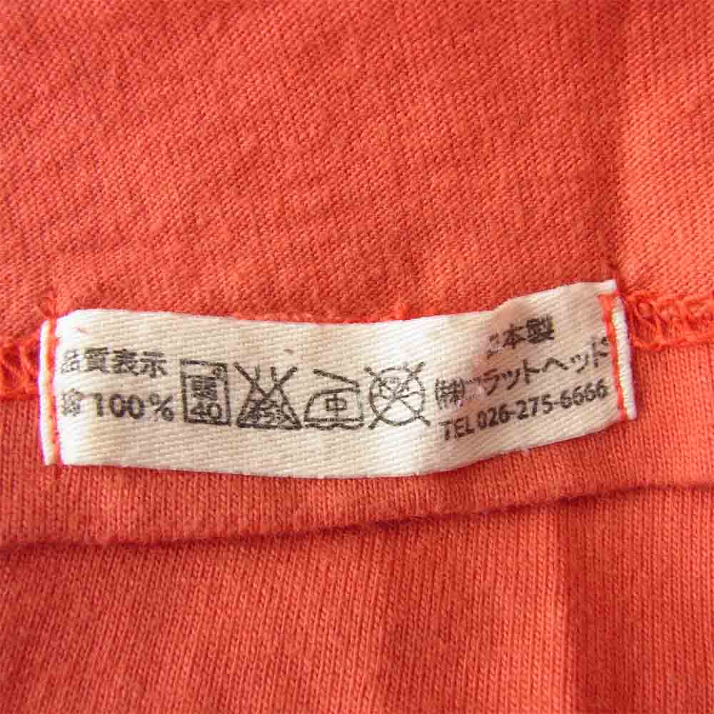 THE FLAT HEAD ザフラットヘッド プリント ロングスリーブ Tシャツ ロンT 朱色系 38【中古】