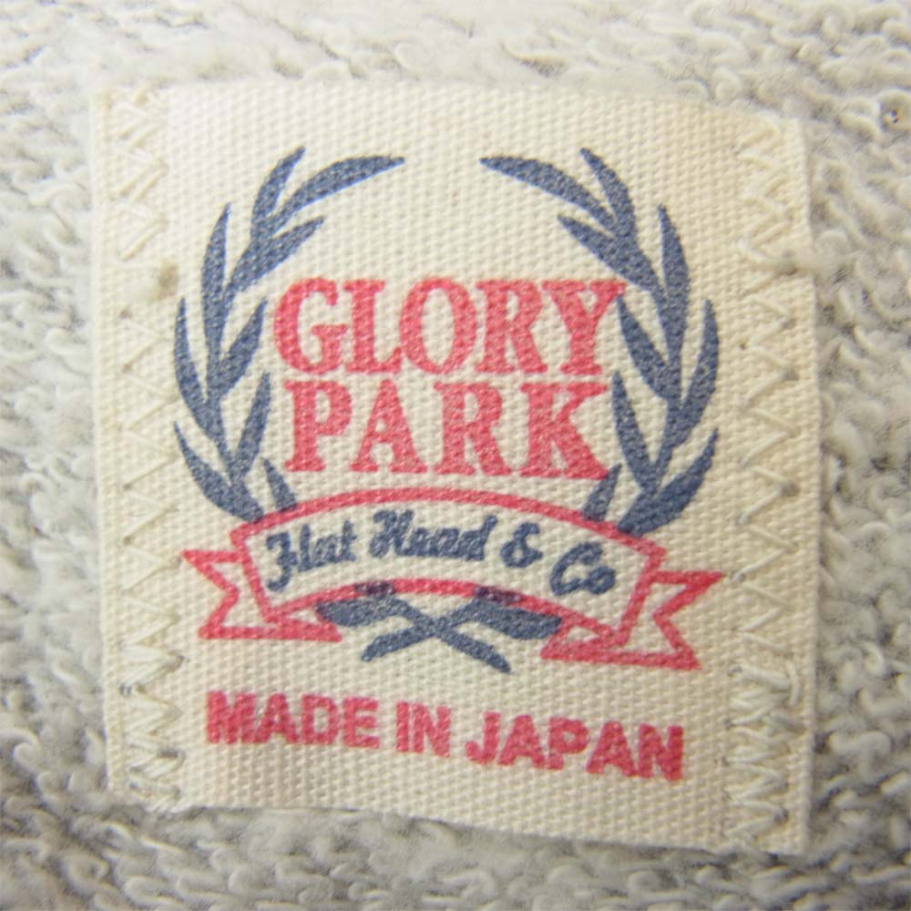 THE FLAT HEAD ザフラットヘッド GLORY PARK 衿付き ハーフジップ プリント 半袖 グレー系 38【中古】