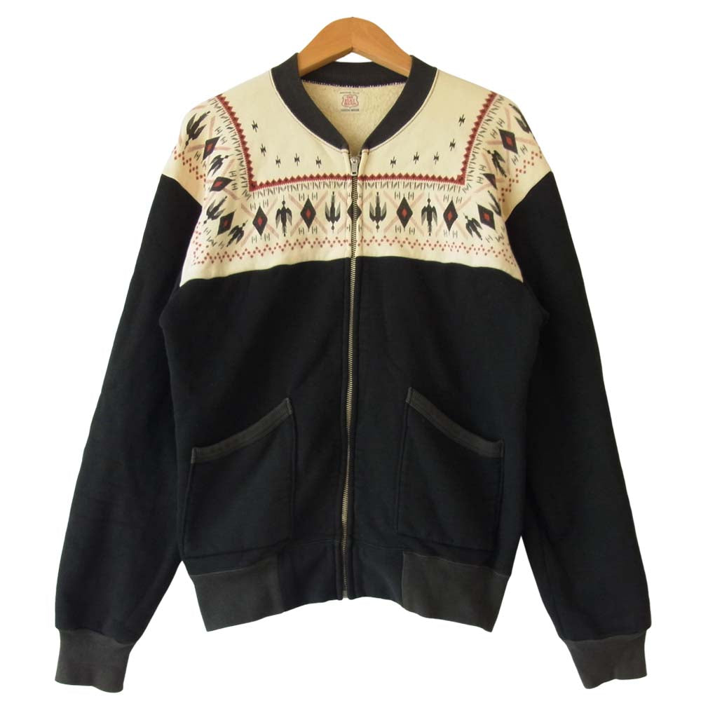 THE FLAT HEAD ザフラットヘッド 雪柄 フルジップ ブラック系 M【中古】