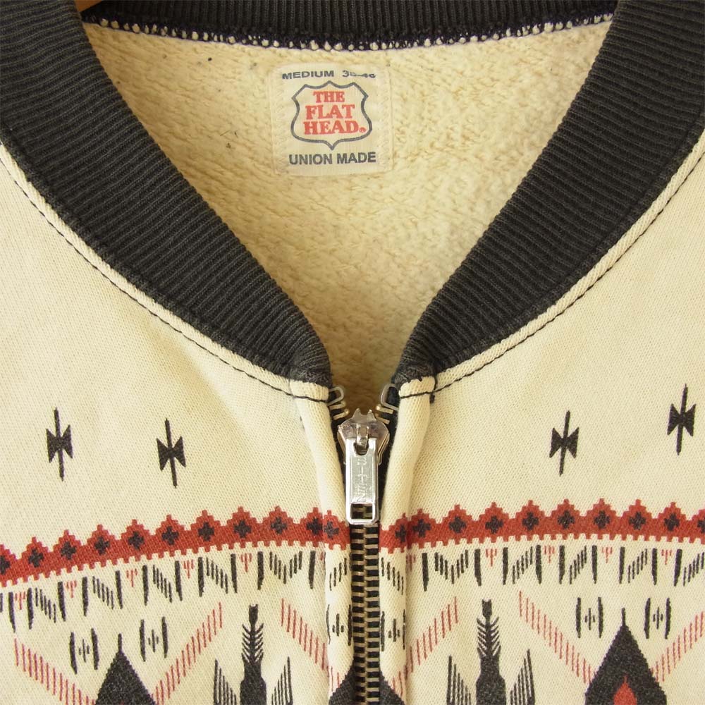 THE FLAT HEAD ザフラットヘッド 雪柄 フルジップ ブラック系 M【中古】