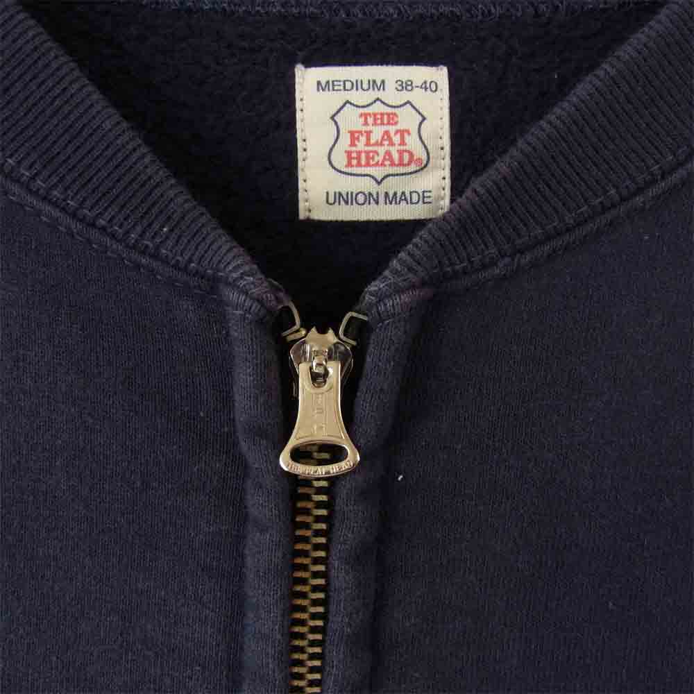 THE FLAT HEAD ザフラットヘッド プリント フルジップ ネイビー系 M【中古】
