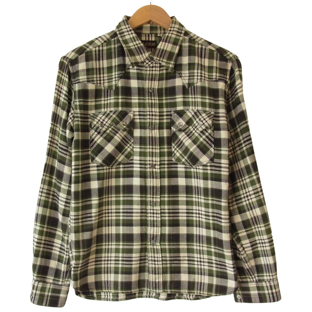 THE FLAT HEAD ザフラットヘッド ヘビーネル ウエスタン グリーン系 38【中古】