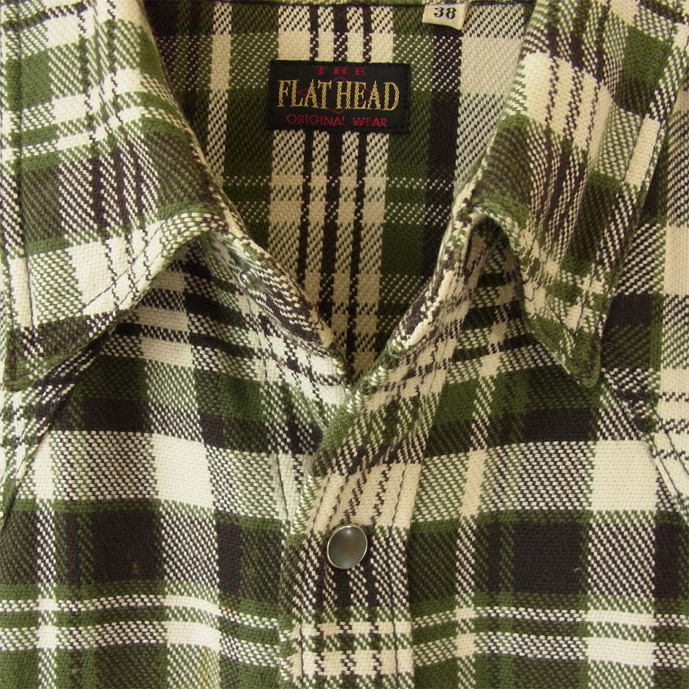 THE FLAT HEAD ザフラットヘッド ヘビーネル ウエスタン グリーン系 38【中古】