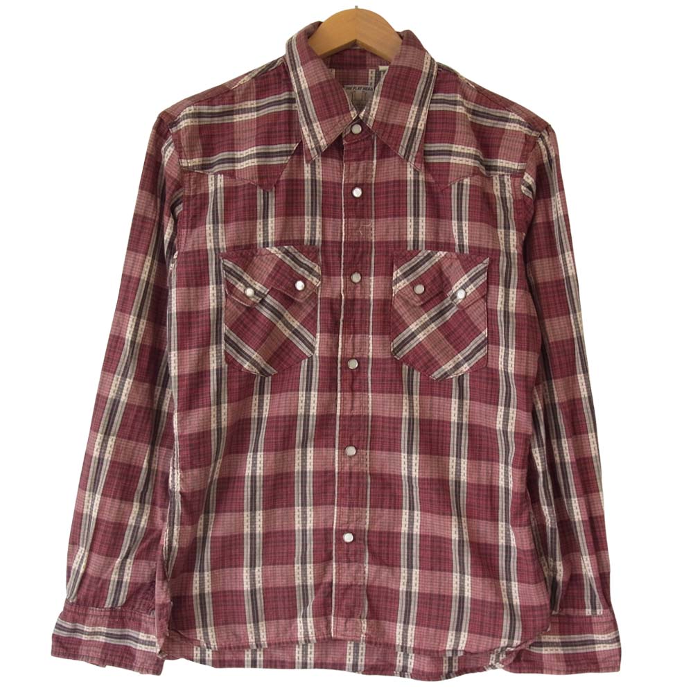 THE FLAT HEAD ザフラットヘッド チェック ウエスタン レッド系 38【中古】