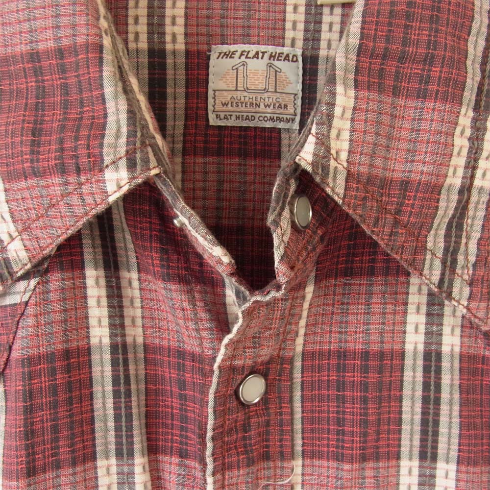 THE FLAT HEAD ザフラットヘッド チェック ウエスタン レッド系 38【中古】