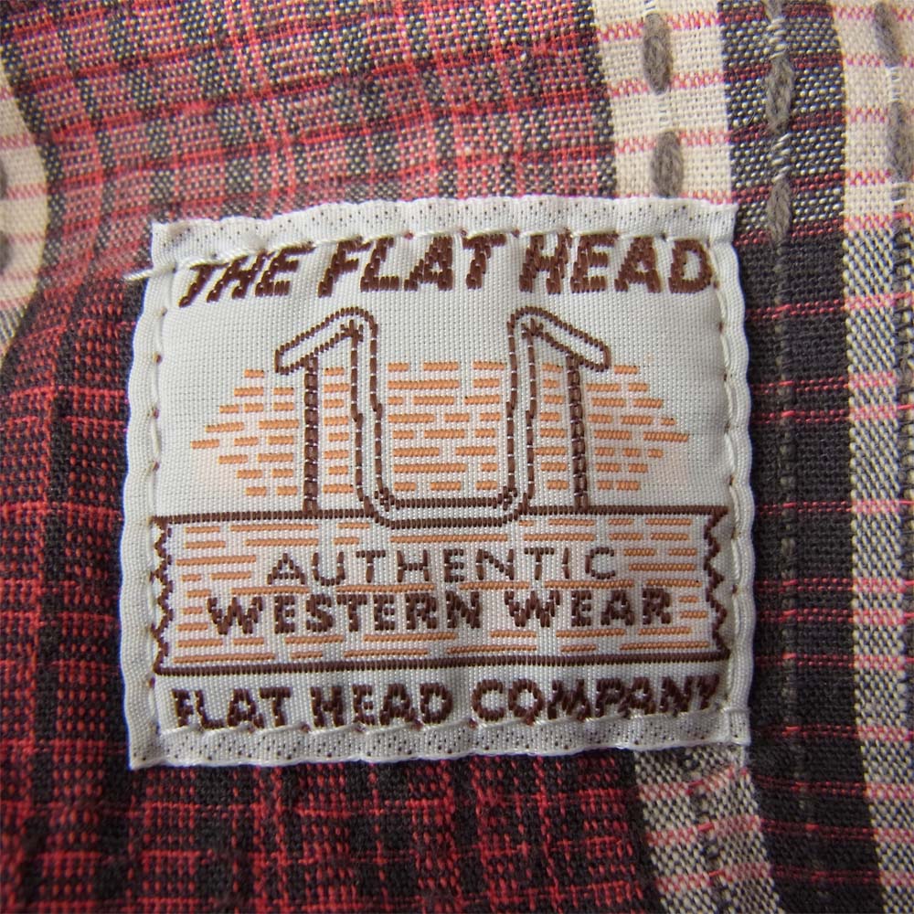 THE FLAT HEAD ザフラットヘッド チェック ウエスタン レッド系 38【中古】