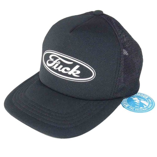 HYSTERIC GLAMOUR ヒステリックグラマー 02173QH08 F★CK 17AW Stie-lo ロゴ メッシュ キャップ ブラック系 FREE【新古品】【未使用】【中古】