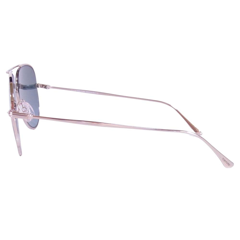 TOM FORD トムフォード 21ss 日本限定サイズ ティアドロップ FT695 28x サングラス ブラック系 62□14 145 2【新古品】【未使用】【中古】