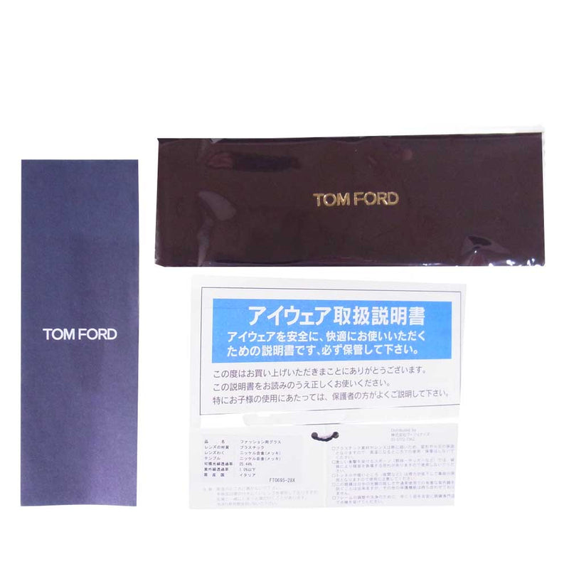 TOM FORD トムフォード 21ss 日本限定サイズ ティアドロップ FT695 28x サングラス ブラック系 62□14 145 2【新古品】【未使用】【中古】