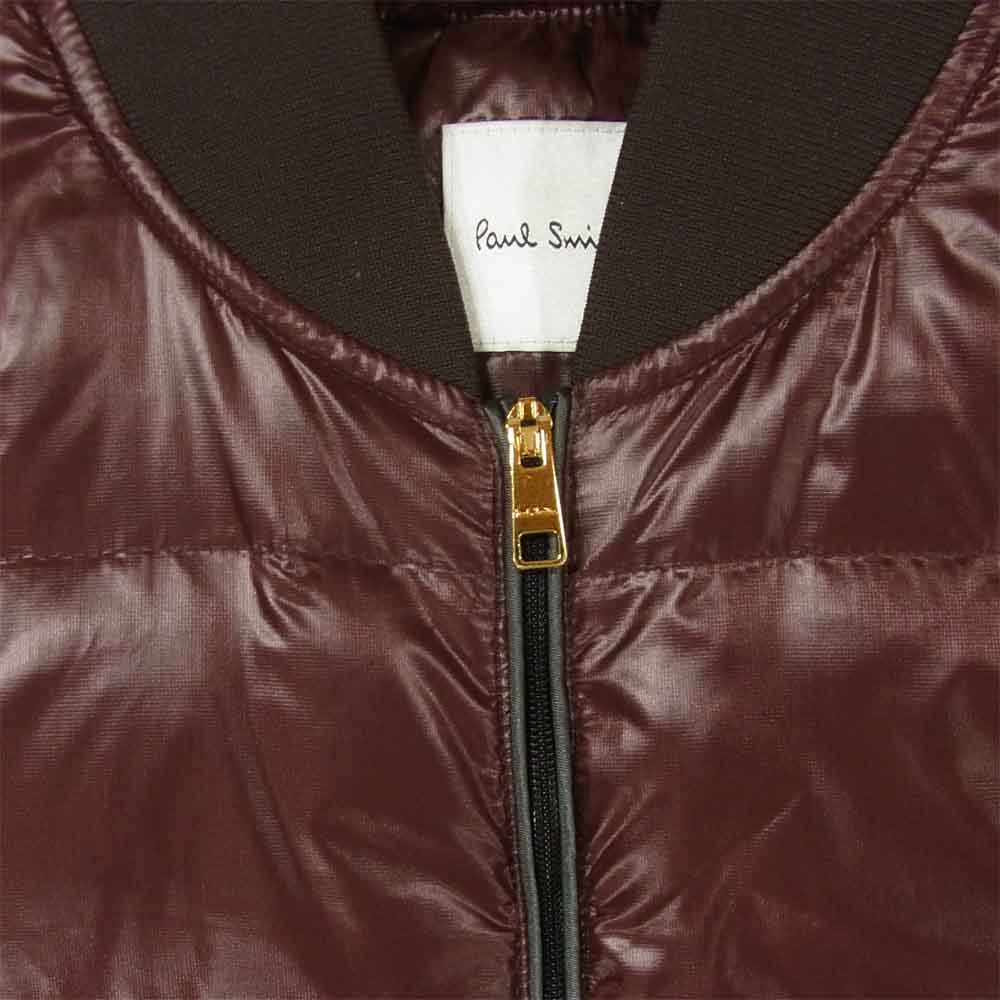 Paul Smith ポール・スミス 裏地マップ ダウン ベスト ナイロン ベトナム製 ブラウン系 M【中古】