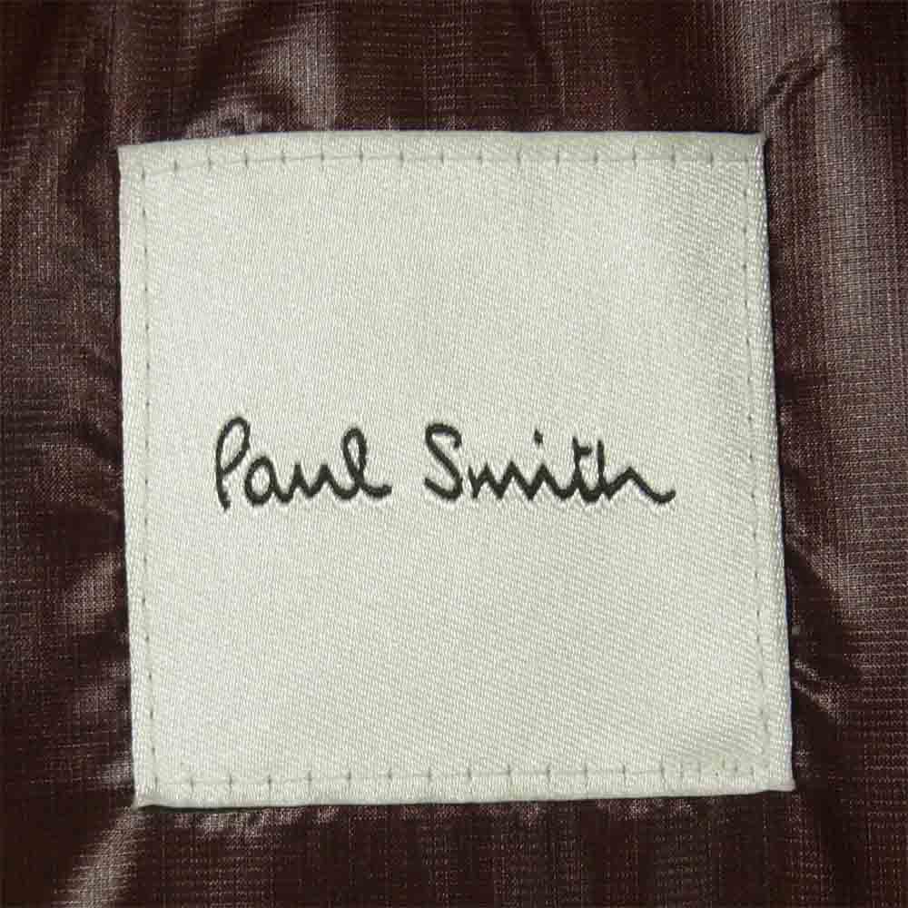 Paul Smith ポール・スミス 裏地マップ ダウン ベスト ナイロン ベトナム製 ブラウン系 M【中古】