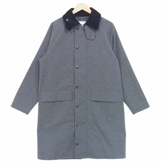 Barbour バブアー 2002218 ニューバーレー ナノユニバース 別注 コート 襟 グレー系 36【中古】