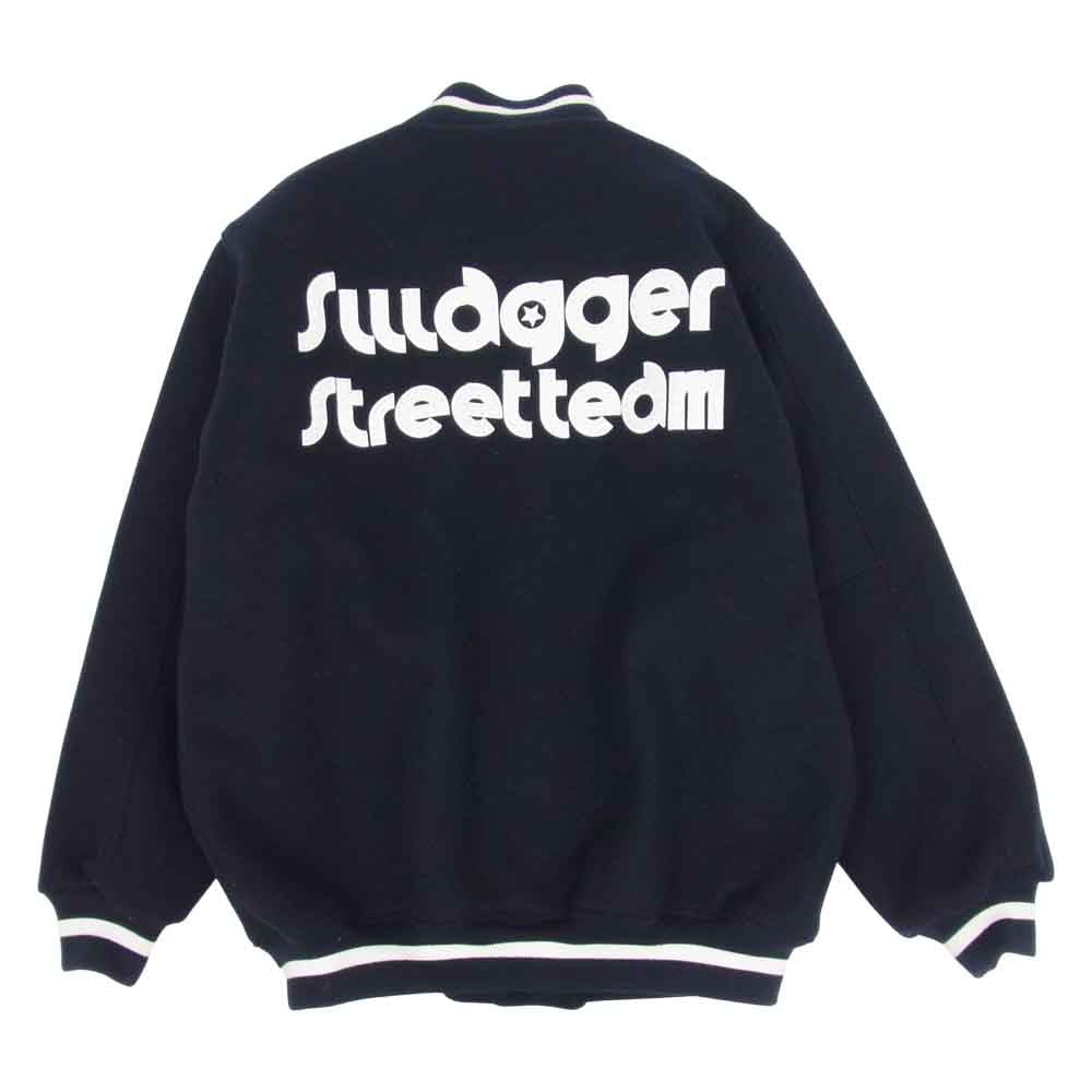 SWAGGER スワッガー ワッペン スタジアム ジャケット スタジャン ダークネイビー系 L【中古】