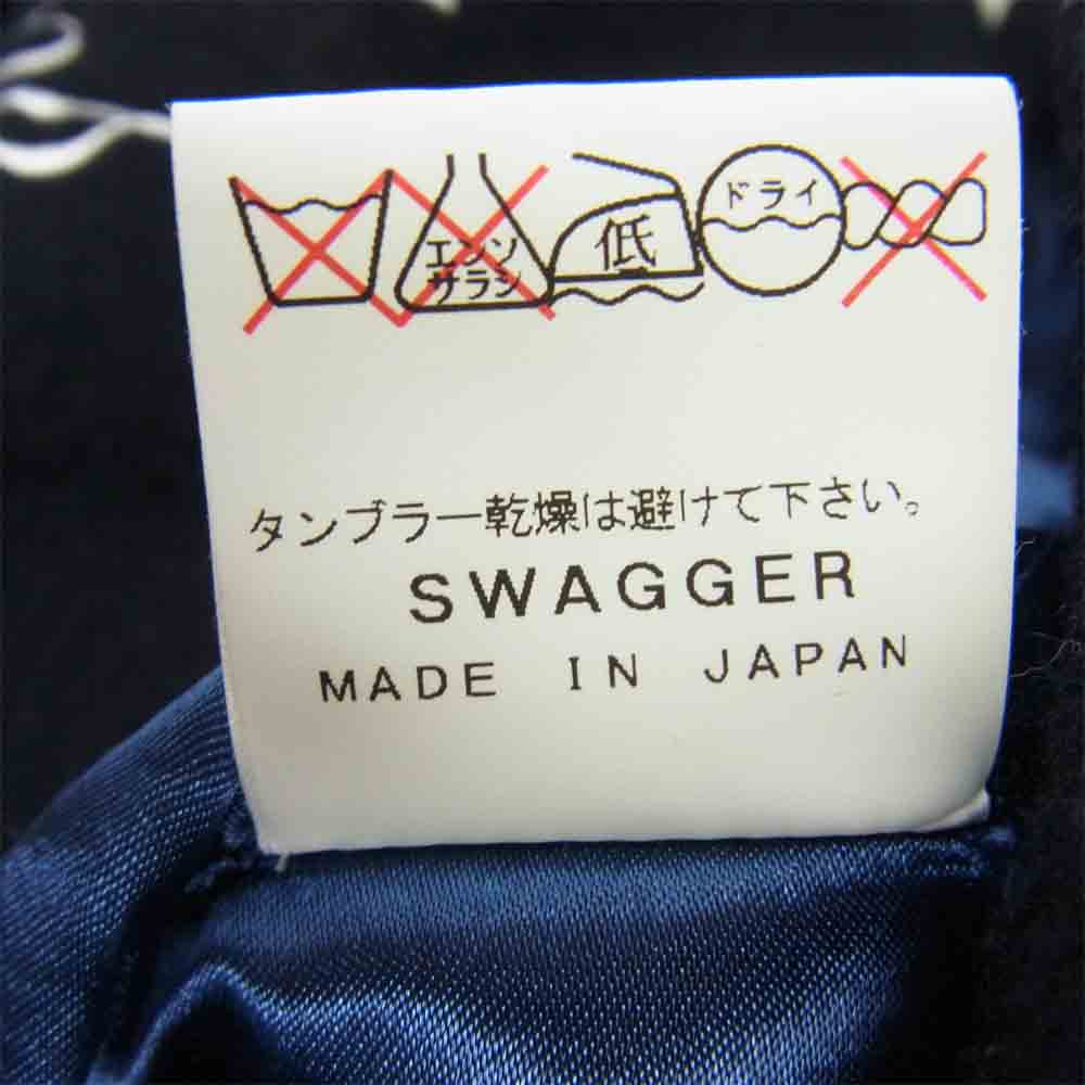 SWAGGER スワッガー ワッペン スタジアム ジャケット スタジャン ダークネイビー系 L【中古】