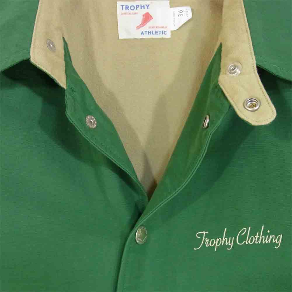 トロフィークロージング 20SS TR20SP-503 Authentic Logo Warm Up Jacket ナイロン コーチ ジャケット グリーン系 S【美品】【中古】