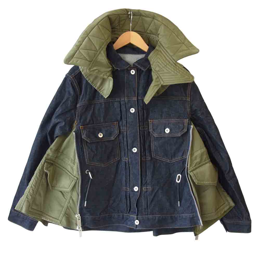 Sacai サカイ 19-04708 ドッキング デニム ジャケット インディゴブルー系 2【極上美品】【中古】