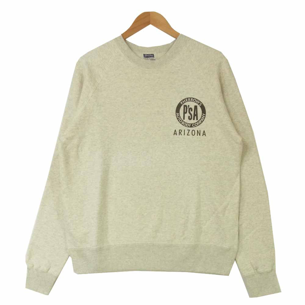Pherrow's フェローズ ARIZONA Sweat アリゾナ スウェット トレーナー 日本製 ライトグレー系 XL【美品】【中古】