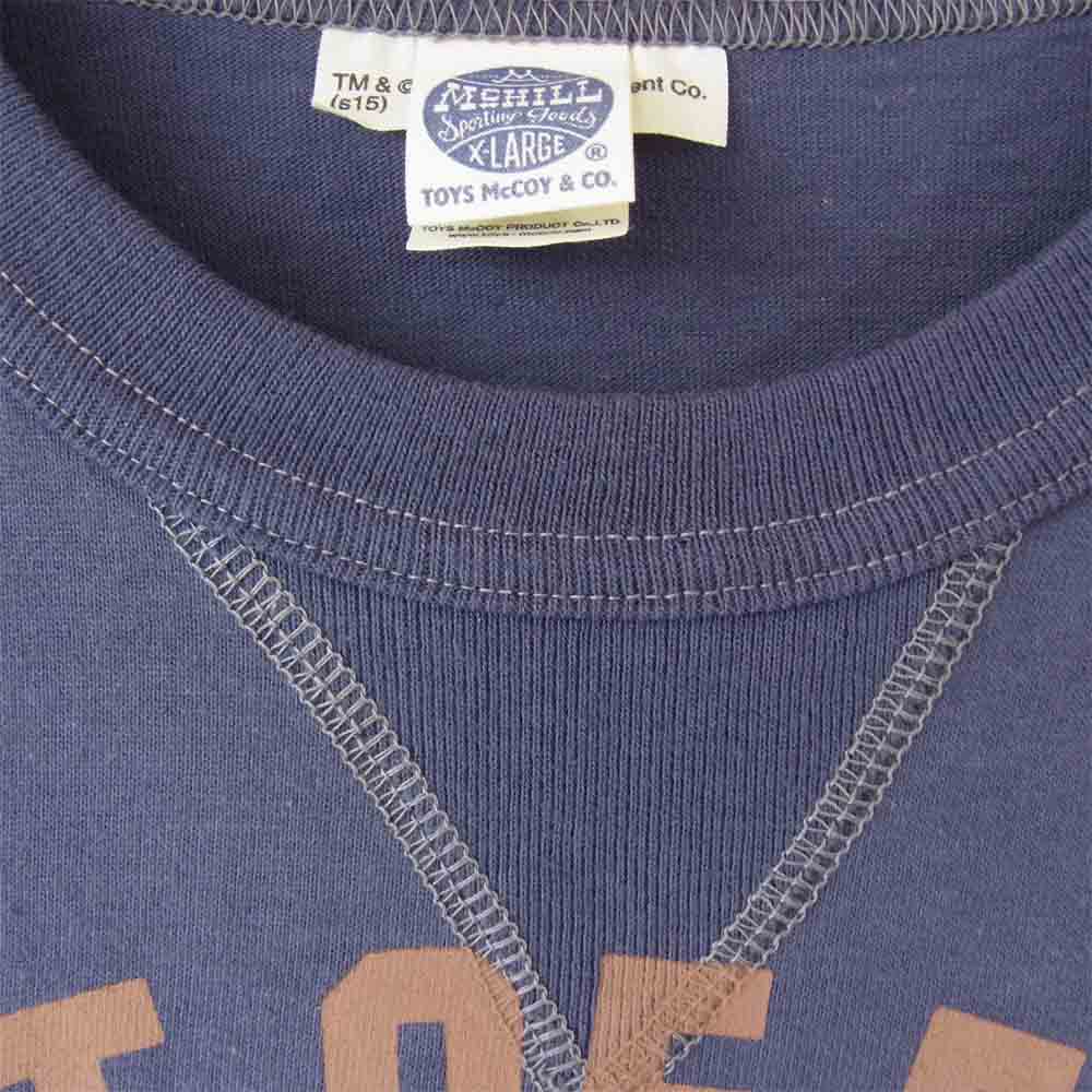 TOY'S McCOY トイズマッコイ TMC1508 前Vガゼット トム プリント ミニタリー Tシャツ ネイビー系 XL【美品】【中古】