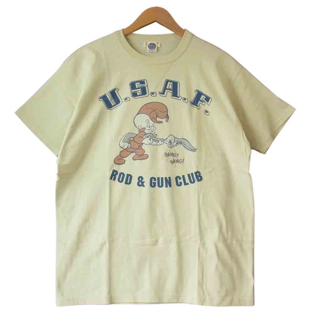 TOY'S McCOY トイズマッコイ TMC1406 WARNER BROS. ROD & GUN CLUB ミニタリー Tシャツ ベージュ系 XL【美品】【中古】