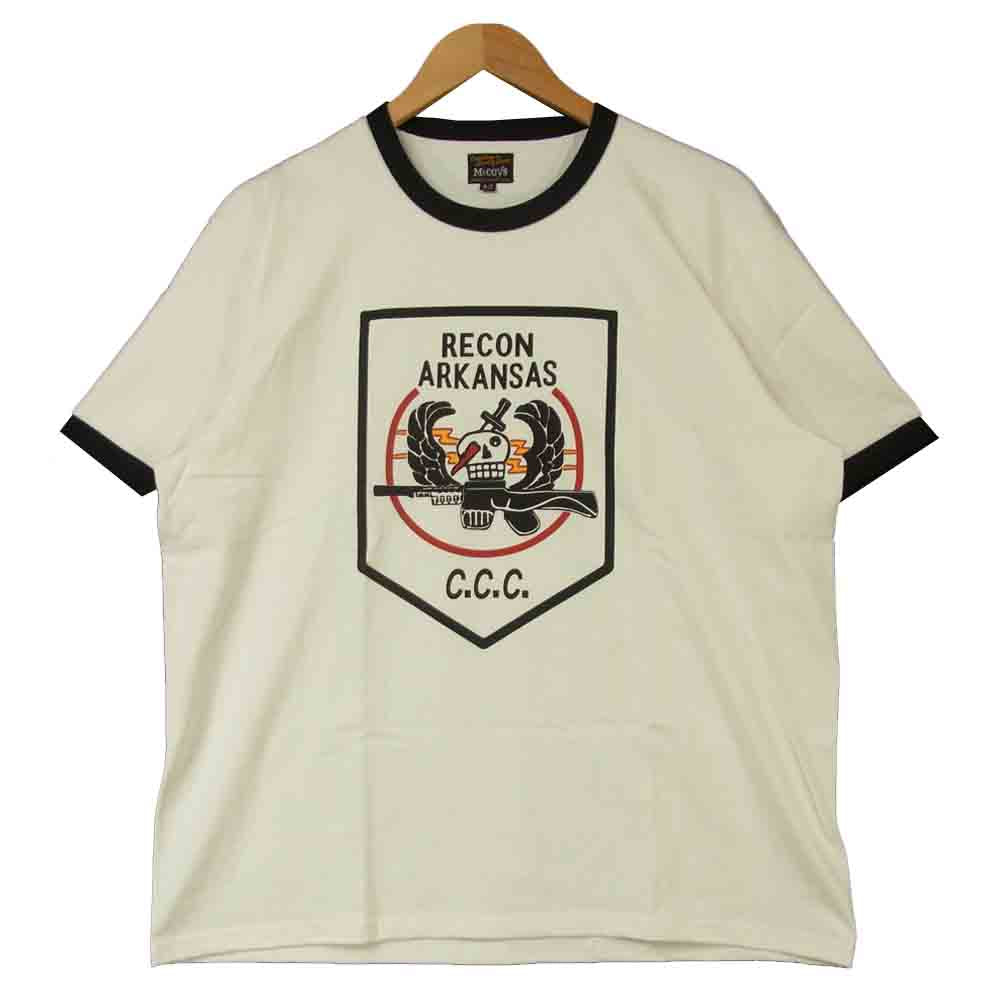 The REAL McCOY'S ザリアルマッコイズ MC13010 RECON ARKANSAS ミリタリー 半袖 Tシャツ ホワイト系 42【美品】【中古】
