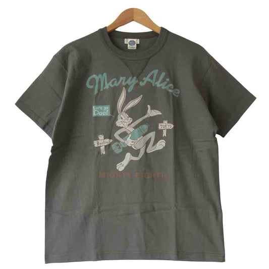 TOY'S McCOY トイズマッコイ 前Vガゼット マイティー エース フロント プリント ミリタリー Tシャツ カーキ系 XL【美品】【中古】