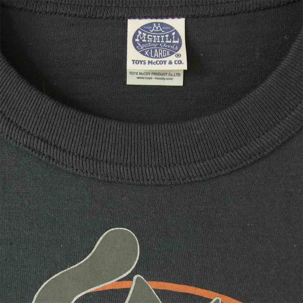 TOY'S McCOY トイズマッコイ BLACK CATS MC CLOVE フィリックス プリント ミニタリー Tシャツ チャコール系 XL【美品】【中古】