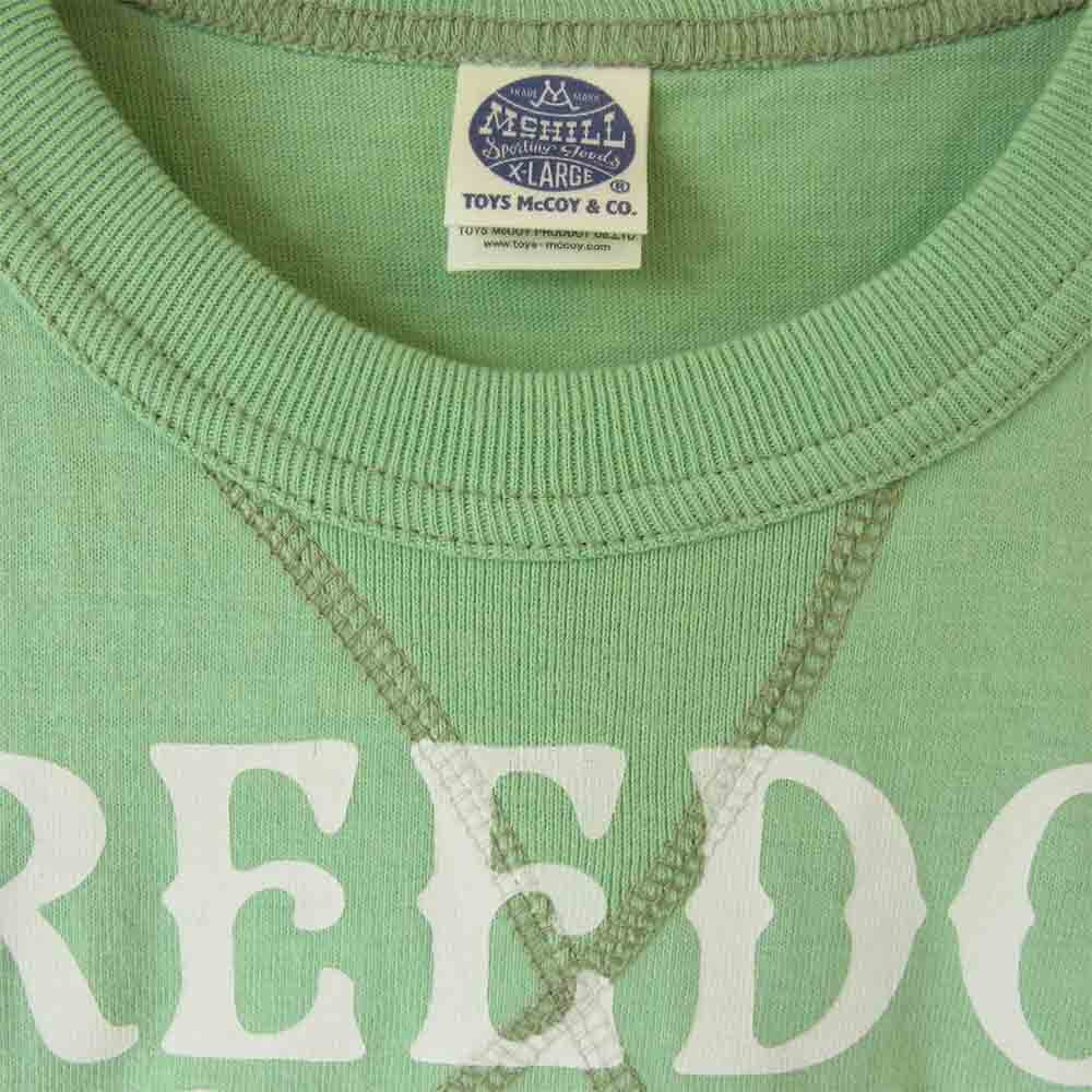 TOY'S McCOY トイズマッコイ FELIX 前Vガゼット フィリックス カーボーイ プリント ミニタリー Tシャツ グリーン系 XL【美品】【中古】