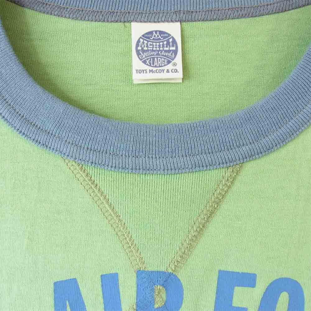 TOY'S McCOY トイズマッコイ 前Vガゼット U.S.AIR FORCE ミニタリー Tシャツ グリーン系 XL【美品】【中古】