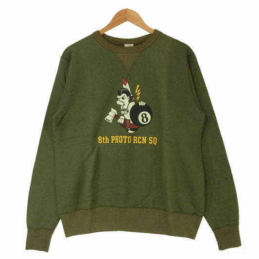 Buzz Rickson's バズリクソンズ BR66802 8th PHOTO RECON. SQ. 前V スウェット トレーナー グリーン系 XL【美品】【中古】