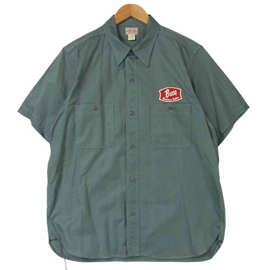 ジョーマッコイ 333S 8 HOUR UNION BUCO サービスマン ワーク 半袖 シャツ ブルー系 17【美品】【中古】
