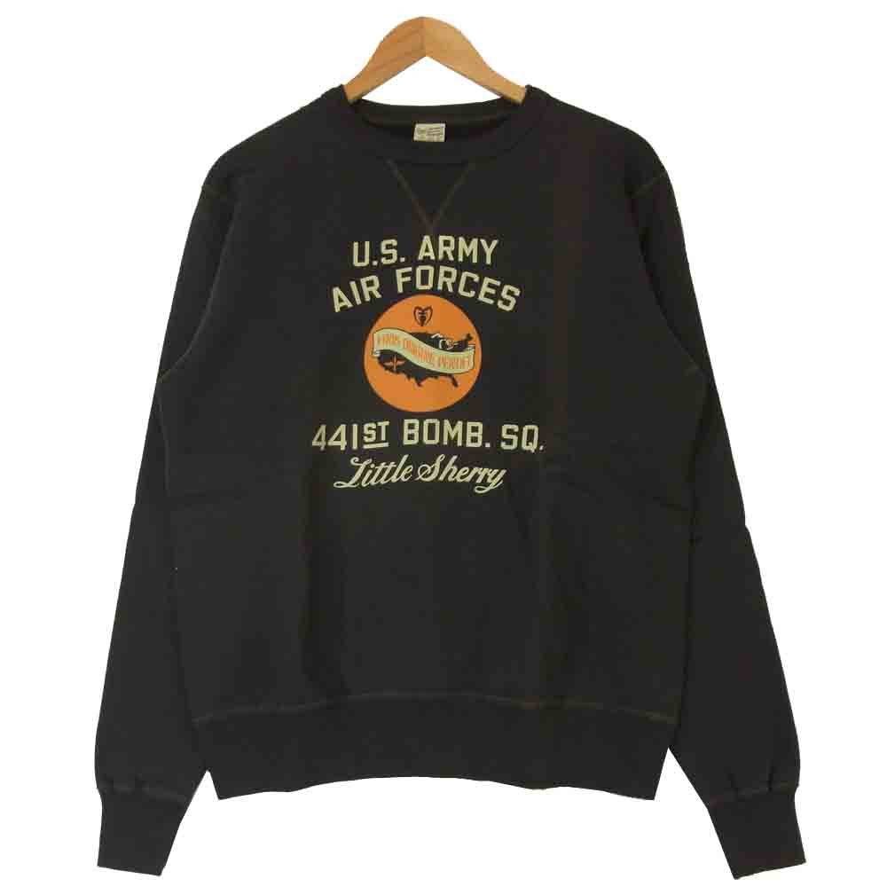 Buzz Rickson's バズリクソンズ U.S.ARMY AIR FORCES CREW SWEAT 前V クルーネック スウェット トレーナー ブラック系 XL【美品】【中古】