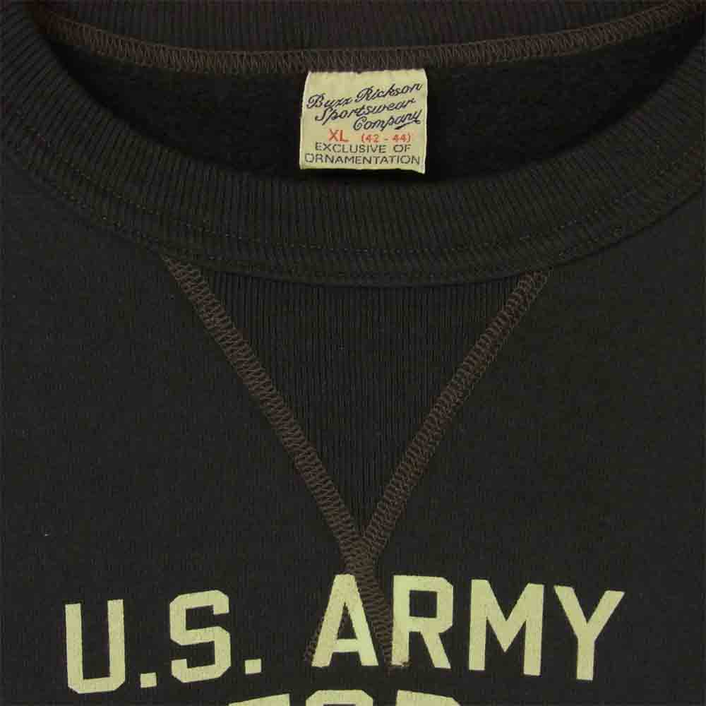 Buzz Rickson's バズリクソンズ U.S.ARMY AIR FORCES CREW SWEAT 前V クルーネック スウェット トレーナー ブラック系 XL【美品】【中古】