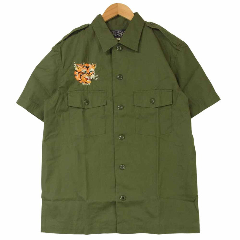 Buzz Rickson's バズリクソンズ BR36251 Vietnam SHIRT 民間モデル ベトナム 半袖 シャツ カーキ系 17-17.5【美品】【中古】