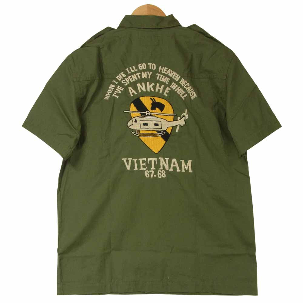 Buzz Rickson's バズリクソンズ BR36251 Vietnam SHIRT 民間モデル ベトナム 半袖 シャツ カーキ系 17-17.5【美品】【中古】