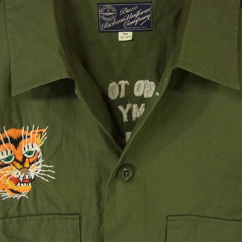 Buzz Rickson's バズリクソンズ BR36251 Vietnam SHIRT 民間モデル ベトナム 半袖 シャツ カーキ系 17-17.5【美品】【中古】