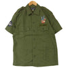 Buzz Rickson's バズリクソンズ BR37023 スヌーピー SNOOPY Vietnam SHIRT 民間モデル ベトナム ユーティリティー 半袖 シャツ カーキ系 17-17.5【美品】【中古】