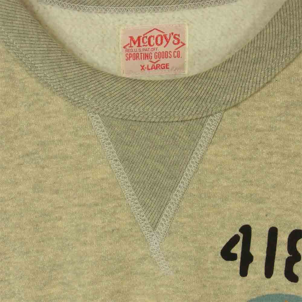 The REAL McCOY'S ザリアルマッコイズ 418TH MILITARY SWEAT スコードロン ミリタリー スウェット トレーナー グレイッシュベージュ系 XL【美品】【中古】