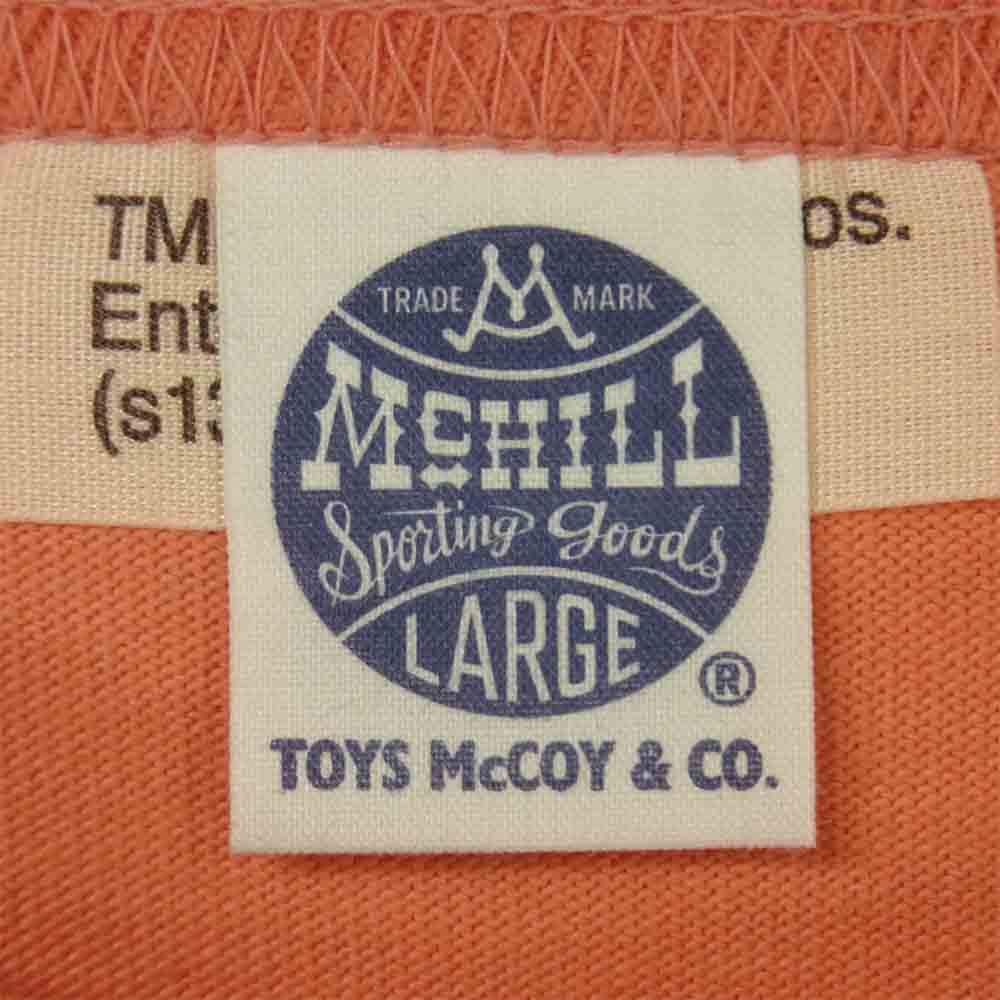 TOY'S McCOY トイズマッコイ TMC1307 FORBES A.F.BASE 前Vガゼット ワイリーコヨーテ プリント ミリタリー 半袖 Tシャツ ピンクオレンジ系 L【美品】【中古】