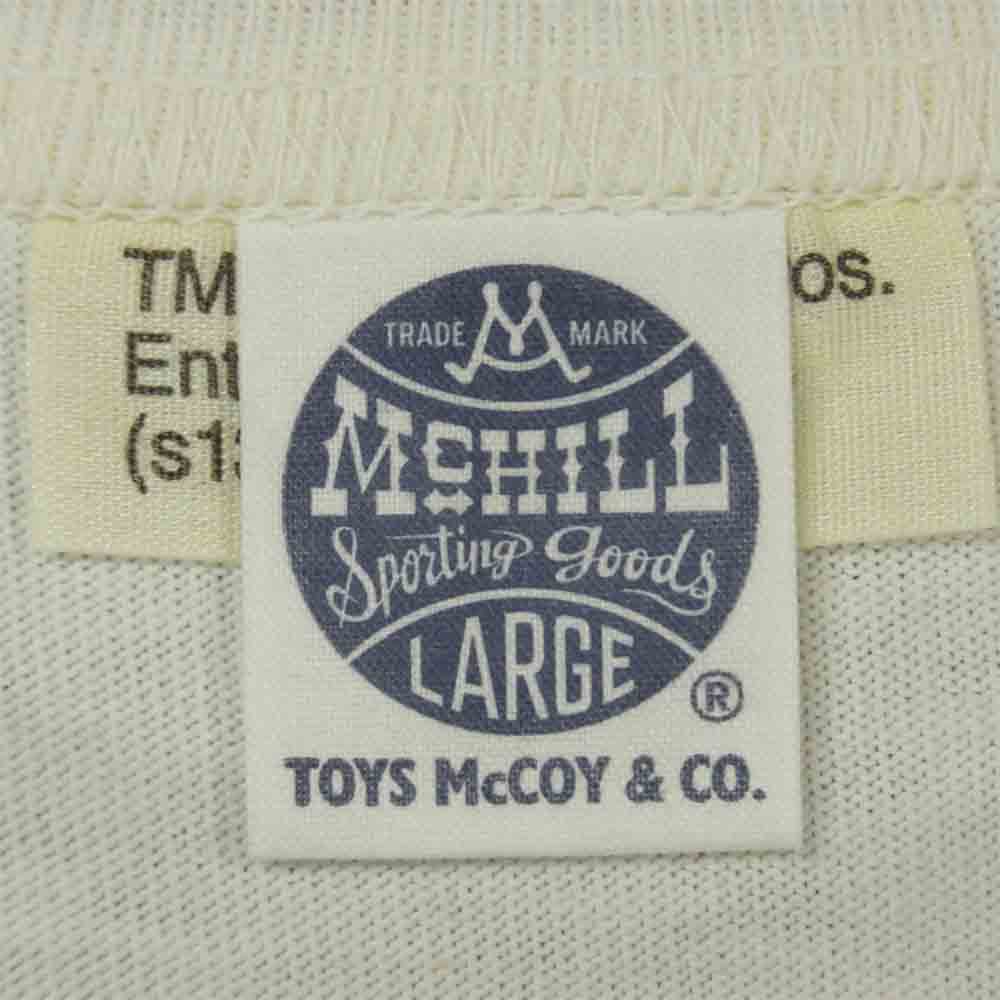 TOY'S McCOY トイズマッコイ TMC1304 Rough Riders 前Vガゼット WARNER BROS ワーナーブラザーズ プリント ミリタリー 半袖 Tシャツ オフホワイト系 L【美品】【中古】