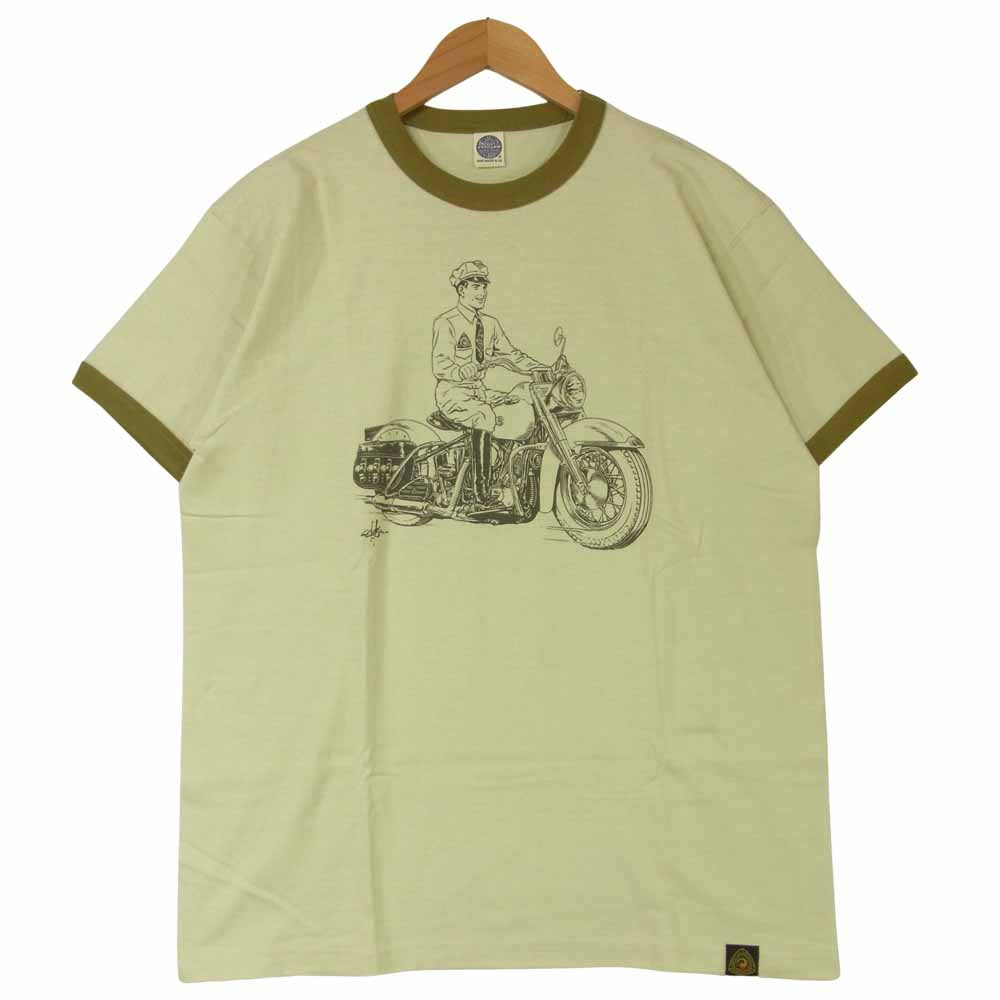 TOY'S McCOY トイズマッコイ TMC1420 WILD HORSES M.C ワイルドホーセス プリント ミリタリー 半袖 Tシャツ グレイッシュベージュ系 XL【美品】【中古】