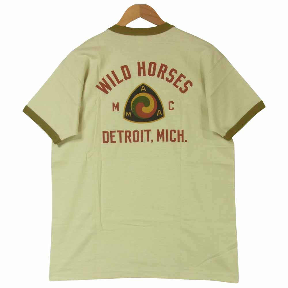 TOY'S McCOY トイズマッコイ TMC1420 WILD HORSES M.C ワイルドホーセス プリント ミリタリー 半袖 Tシャツ グレイッシュベージュ系 XL【美品】【中古】