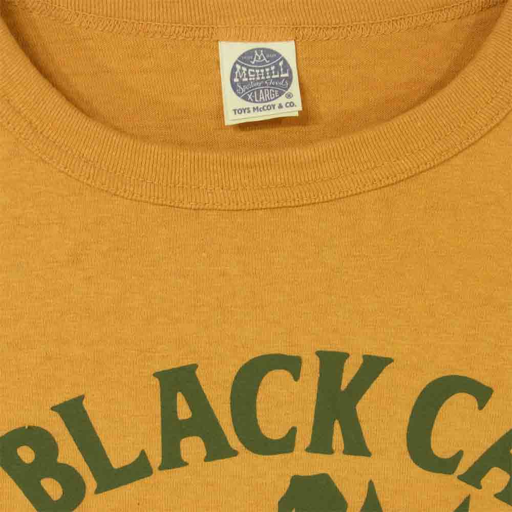 TOY'S McCOY トイズマッコイ TMC1435 13 BLACK CATS FELIX THE CAT フィリックス プリント ミリタリー 半袖 Tシャツ イエロー系 XL【美品】【中古】