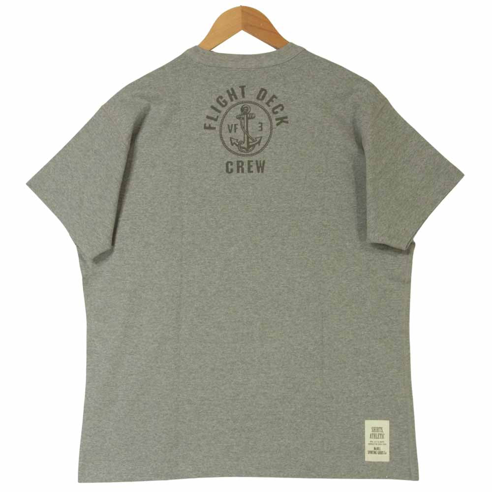 TOY'S McCOY トイズマッコイ TMC1320 FLIGHT DECK CREW 前Vガゼット FELIX THE CAT フィリックス プリント ミリタリー 半袖 Tシャツ グレー系 L【美品】【中古】