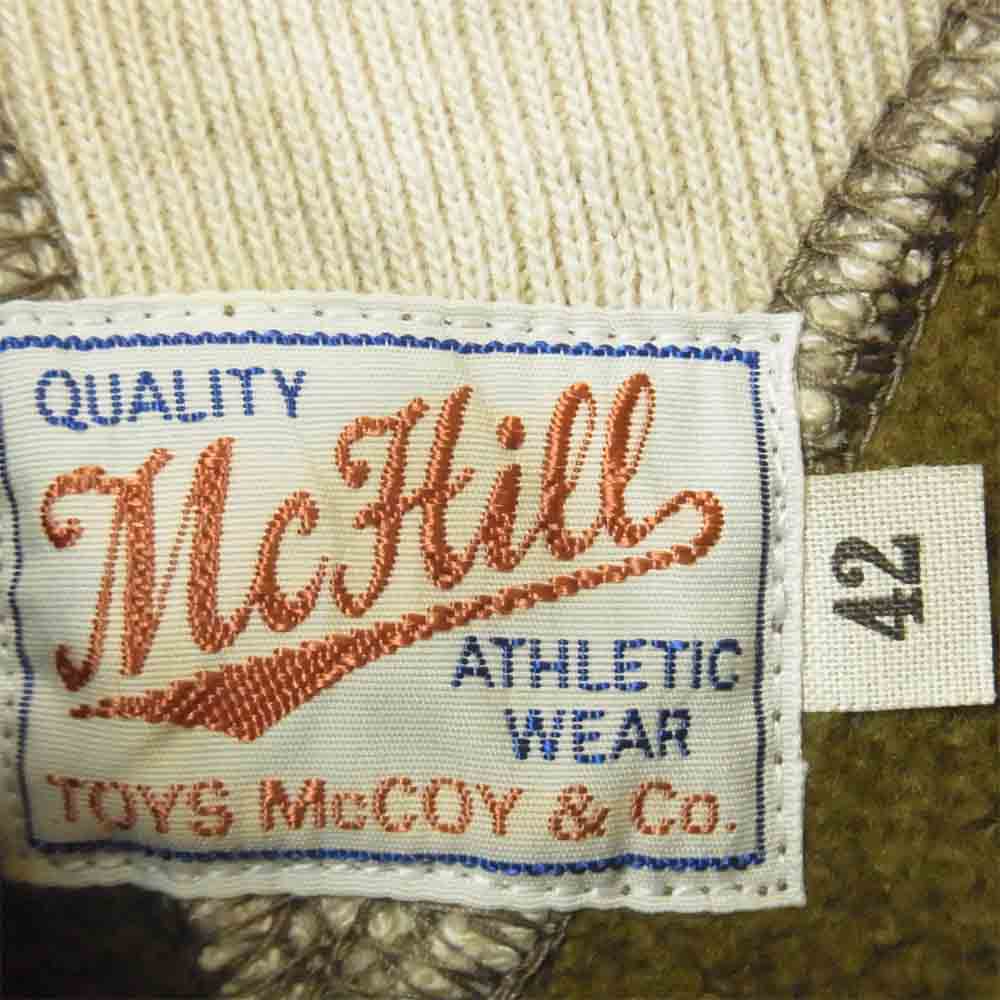 TOY'S McCOY トイズマッコイ McHill 日本製 ツートン 後付け フード スウェット プルオーバー パーカー カーキ系 42【美品】【中古】