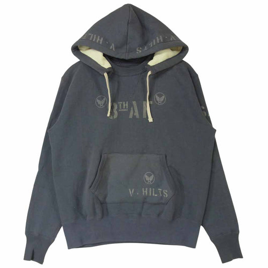 TOY'S McCOY トイズマッコイ McHill USAF 後付け スウェット プルオーバー パーカー V.HILTS 大脱走 グレイッシュブルー系 42【中古】