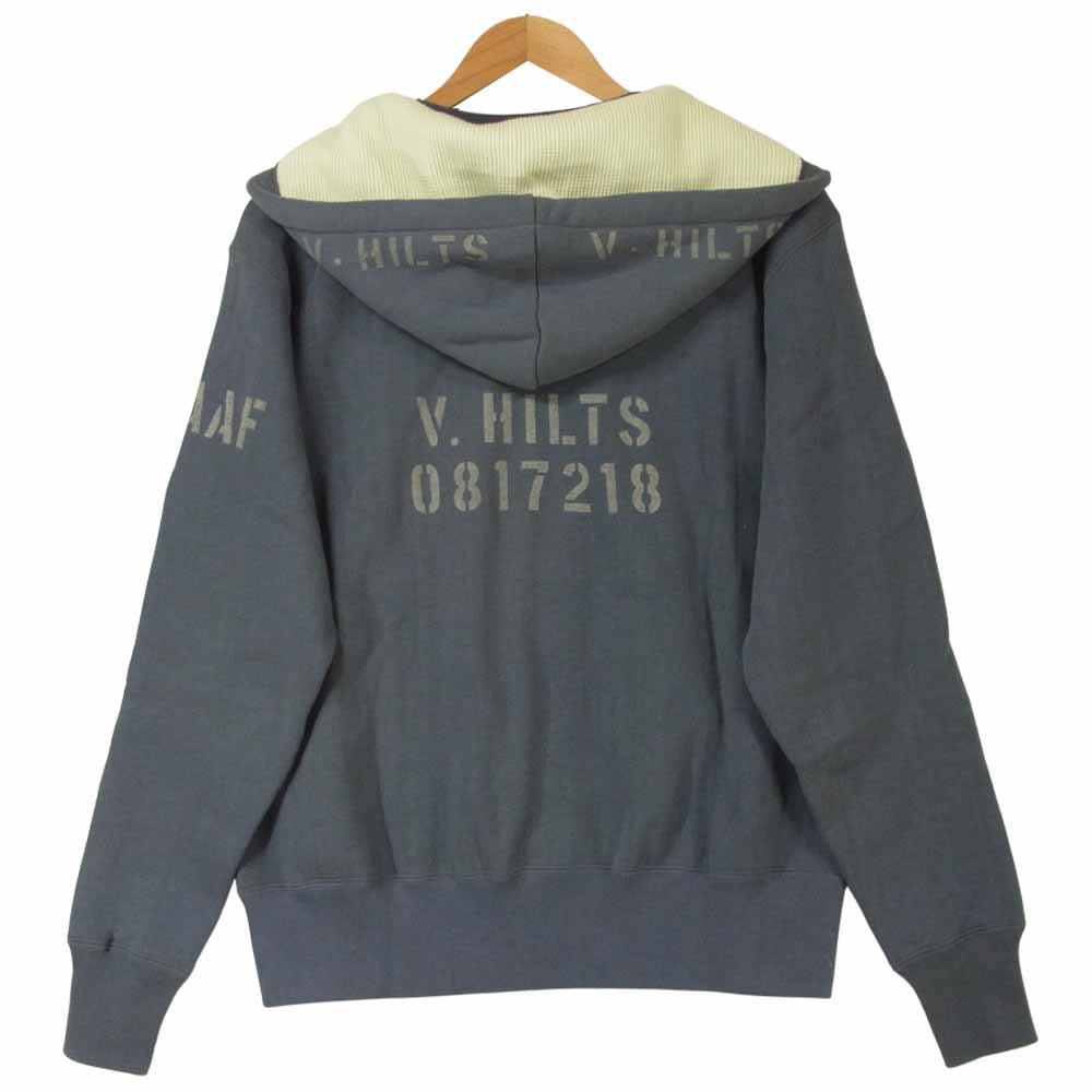 TOY'S McCOY トイズマッコイ McHill USAF 後付け スウェット プルオーバー パーカー V.HILTS 大脱走 グレイッシュブルー系 42【中古】