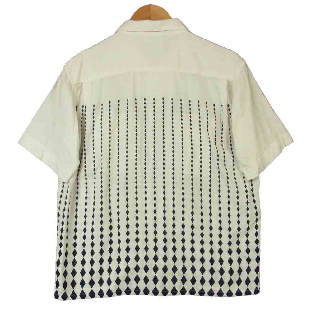 TENDERLOIN テンダーロイン 13SS T-Atomic SHT 半袖 レーヨン シャツ 日本製 ホワイト系 ネイビー系 S【中古】
