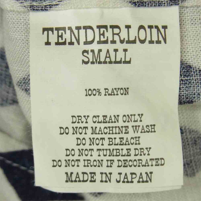 TENDERLOIN テンダーロイン 13SS T-Atomic SHT 半袖 レーヨン シャツ 日本製 ホワイト系 ネイビー系 S【中古】