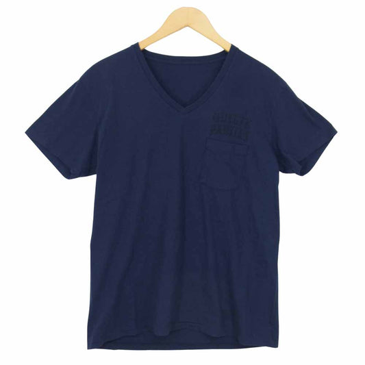 WACKO MARIA ワコマリア GUILTY PARTIES 半袖 Vネック Tシャツ ネイビー系 L【中古】