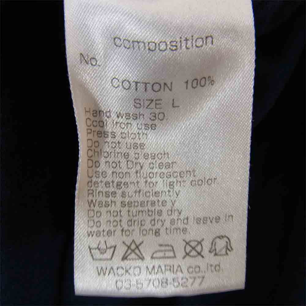 WACKO MARIA ワコマリア GUILTY PARTIES 半袖 Vネック Tシャツ ネイビー系 L【中古】